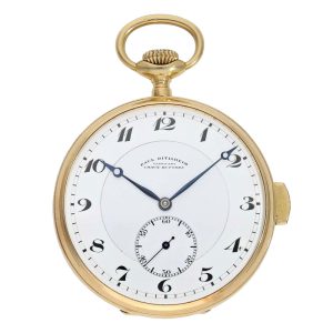 Swiss 18k gold open faced minute repeating lever Circa 1915