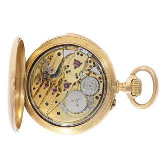 Swiss rose gold open faced minute repeating lever Circa 1900