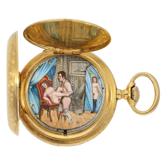 Swiss repeater with concealed erotic automaton Circa 1910