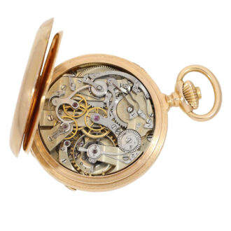 Swiss gold open faced chronograph pocket watch Circa 1888