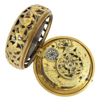 Early English open faced pendant watch with alarm Circa 1685