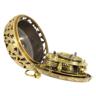Early English open faced pendant watch with alarm Circa 1685