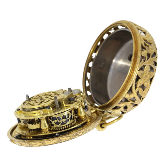 Early English open faced pendant watch with alarm Circa 1685 Early English open faced pendant watch with alarm Circa 1685