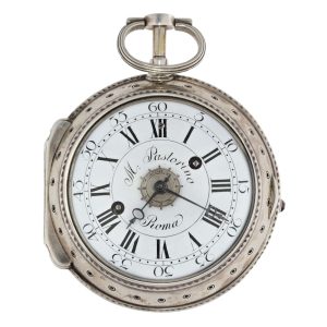 Italian silver repeating coach watch with alarm Circa 1780