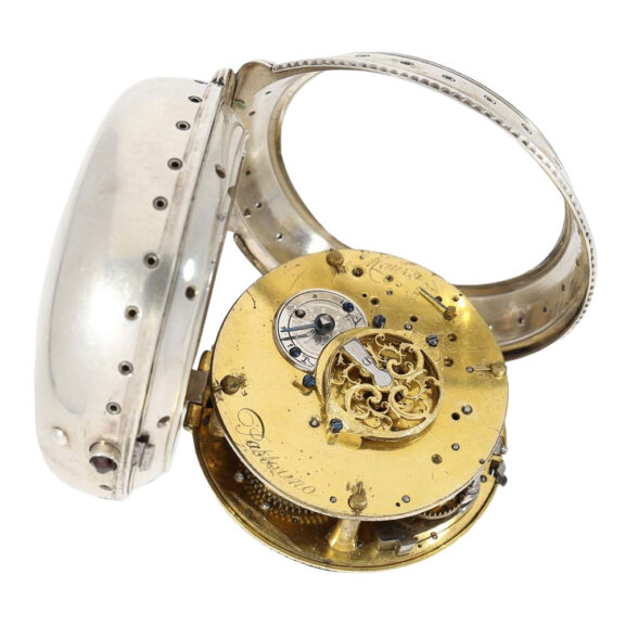 Italian silver repeating coach watch with alarm Circa 1780 Italian silver repeating coach watch with alarm Circa 1780