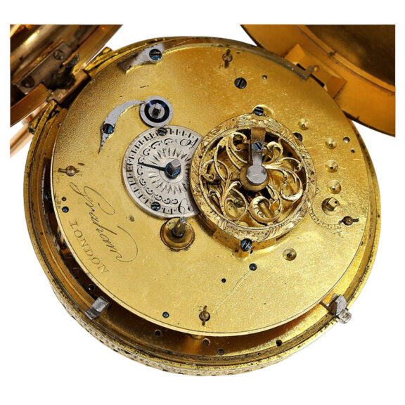 Swiss gold Jacquemart verge for the English market Circa 1800 Swiss gold Jacquemart verge for the English market Circa 1800
