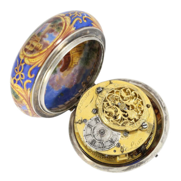 French enamelled case with concealed watch Circa 1690/1740 French enamelled case with concealed watch Circa 1690/1740