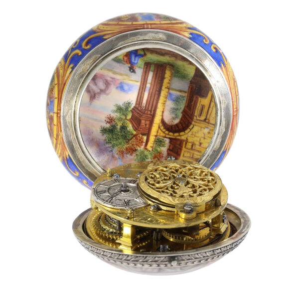 French enamelled case with concealed watch Circa 1690/1740 French enamelled case with concealed watch Circa 1690/1740