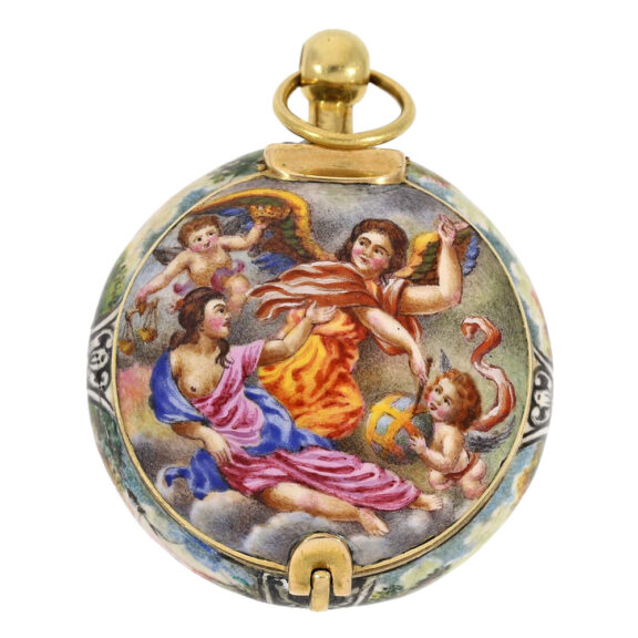 French gold and enamel 'school of Blois' lever Circa 1640/1650 French gold and enamel 'school of Blois' lever Circa 1640/1650