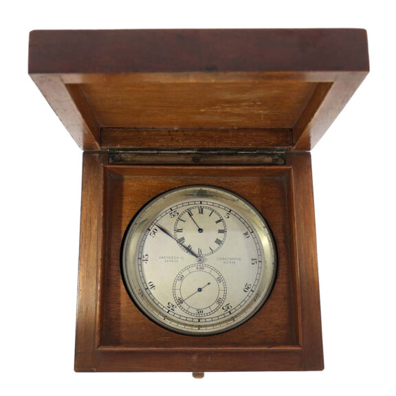 Swiss nickel deck chronometer with regulator dial Circa 1930 Swiss nickel deck chronometer with regulator dial Circa 1930