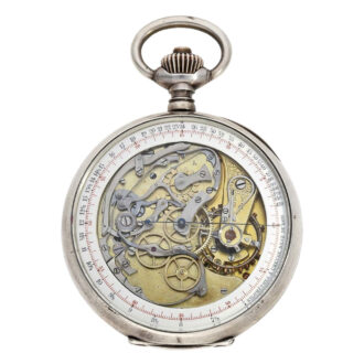Silver double sided chronograph pocket watch Circa 1900