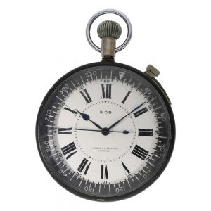 Rare English metal pilot's lever deck watch Circa 1940