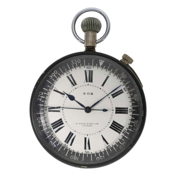Rare English metal pilot's lever deck watch Circa 1940
