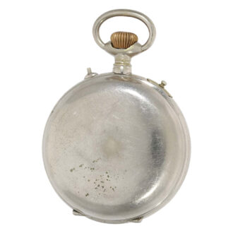 Large, rare Swiss nickel watch with visible balance Circa 1890