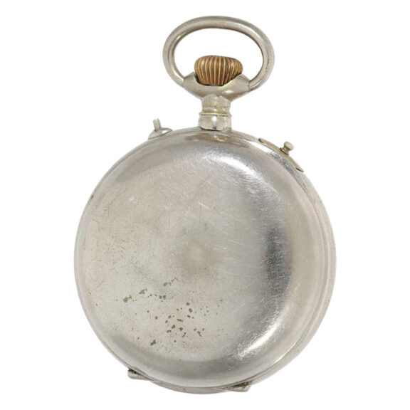 Large, rare Swiss nickel watch with visible balance Circa 1890 Large, rare Swiss nickel watch with visible balance Circa 1890