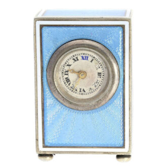 Swiss Art Nouveau Pendulette de voyage miniature Circa 1910