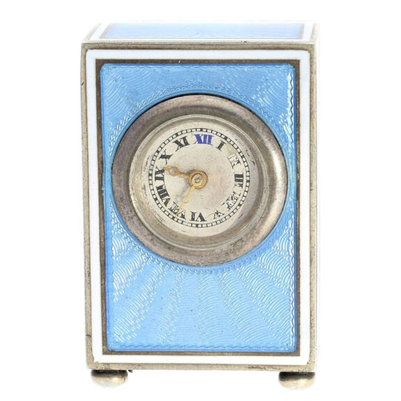 Swiss Art Nouveau Pendulette de voyage miniature Circa 1910