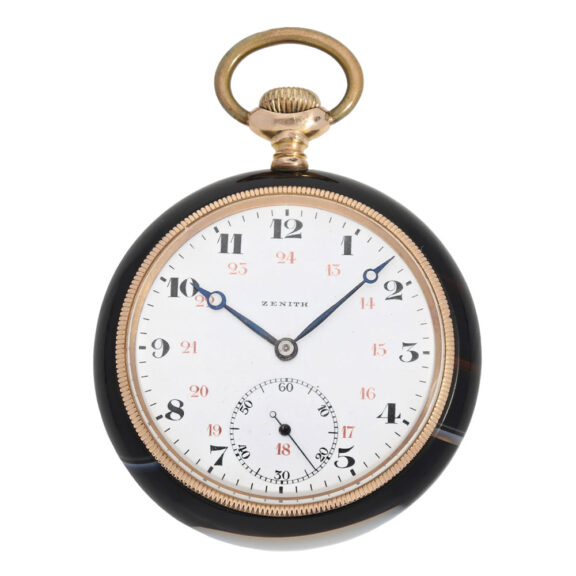 Very decorative Swiss agate and rose gold lever watch Circa 1920