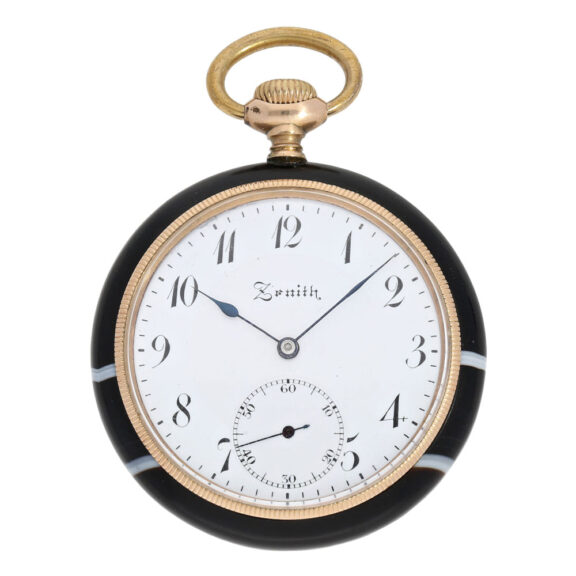 Fine Swiss agate open faced lever pocket watch Circa 1904