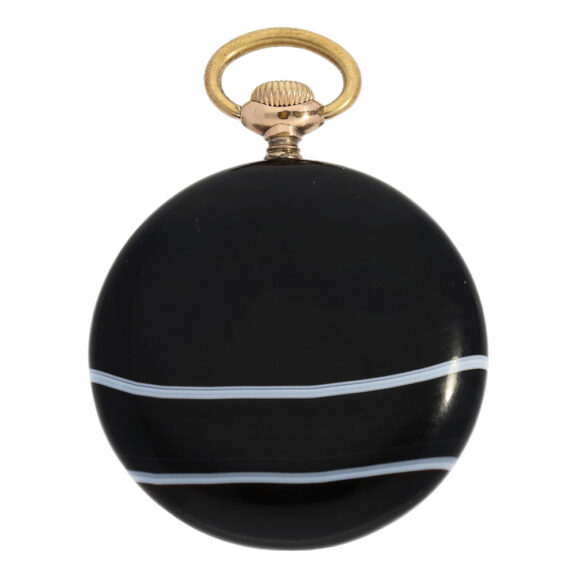Fine Swiss agate open faced lever pocket watch Circa 1904 Fine Swiss agate open faced lever pocket watch Circa 1904