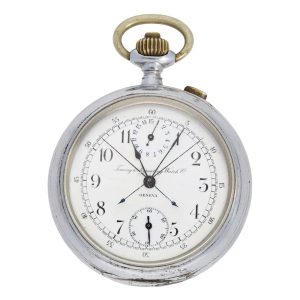 Rare Swiss split-seconds chronograph with counter Circa 1915