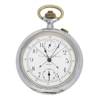 Rare Swiss split-seconds chronograph with counter Circa 1915