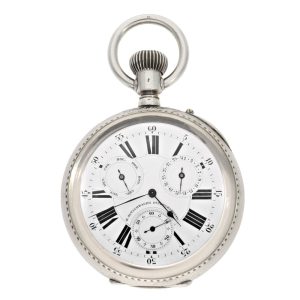 Russian open faced ankerchronometer with calendar Circa 1910-1920