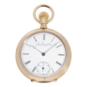 Rare Swiss gilt open-faced lever pocket watch Circa 1874
