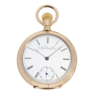 Rare Swiss gilt open-faced lever pocket watch Circa 1874