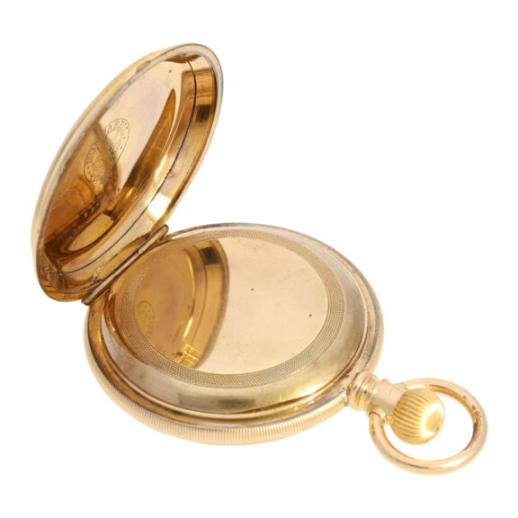 Rare Swiss gilt open-faced lever pocket watch Circa 1874 Rare Swiss gilt open-faced lever pocket watch Circa 1874