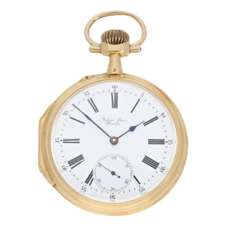 French 18 carat gold open faced pocket chronometer Circa 1890