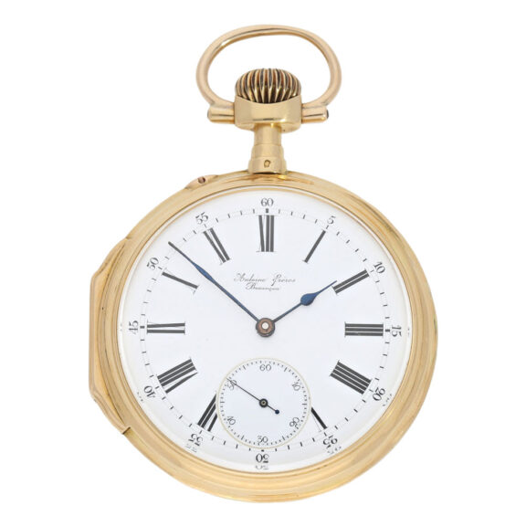 French 18 carat gold open faced pocket chronometer Circa 1890
