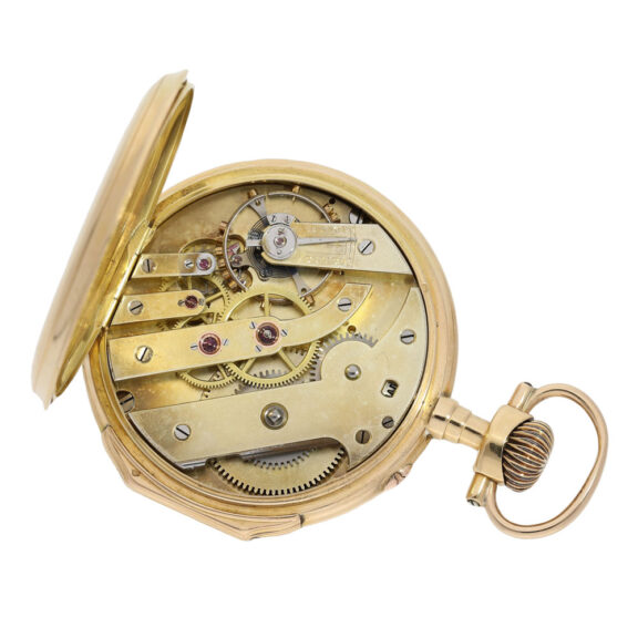 French 18 carat gold open faced pocket chronometer Circa 1890 French 18 carat gold open faced pocket chronometer Circa 1890