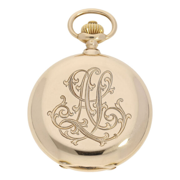 Swiss rose gold hunting cased precision watch Circa 1900