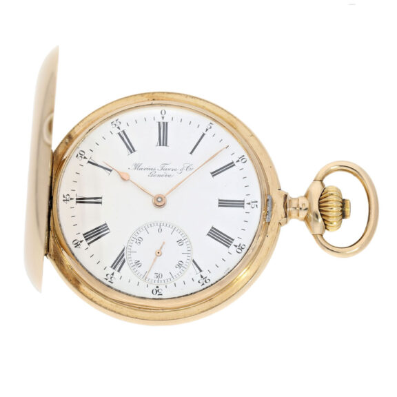 Swiss rose gold hunting cased precision watch Circa 1900 Swiss rose gold hunting cased precision watch Circa 1900