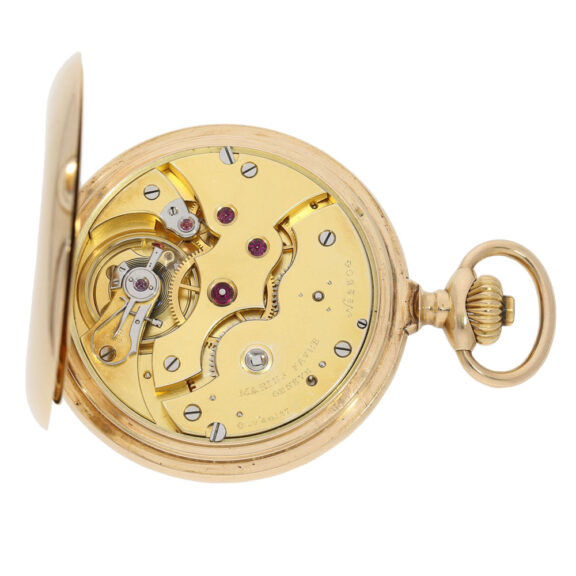 Swiss rose gold hunting cased precision watch Circa 1900 Swiss rose gold hunting cased precision watch Circa 1900
