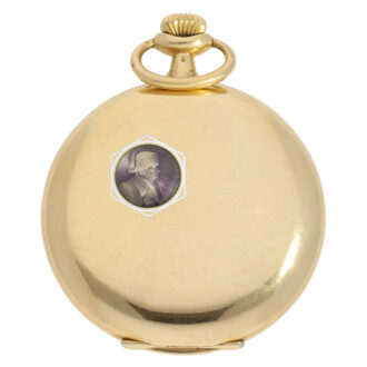 Swiss gold lever with iridescent enamel portrait of Napoleon Circa 1910