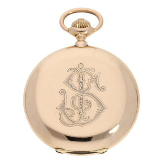 Heavy Swiss 18K rose gold hunting cased lever watch Circa 1912