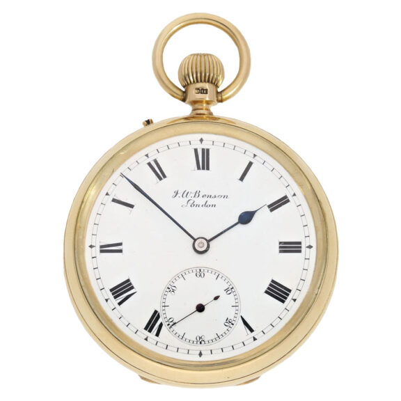 Heavy English gold open faced precision watch Circa 1901