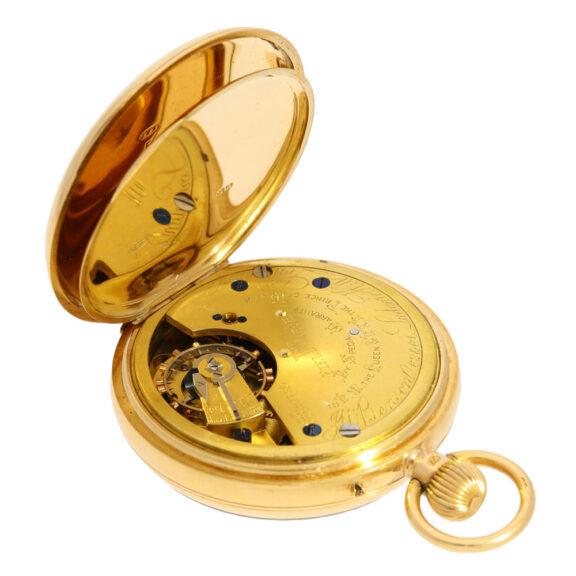 Heavy English gold open faced precision watch Circa 1901 Heavy English gold open faced precision watch Circa 1901