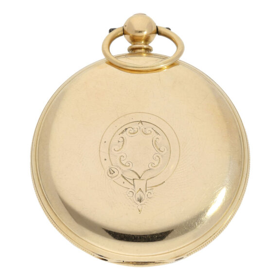 English gold precision watch with power reserve display Circa 1871 English gold precision watch with power reserve display Circa 1871