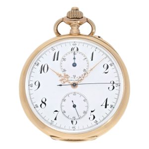 Swiss rose gold open faced chronograph Compteur Circa 1915