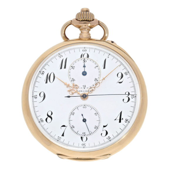 Swiss rose gold open faced chronograph Compteur Circa 1915