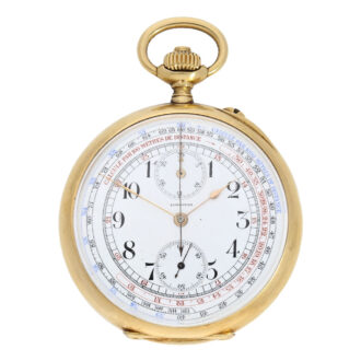 Swiss 18 carat gold lever chronograph with counter Circa 1915 Swiss 18 carat gold lever chronograph with counter Circa 1915