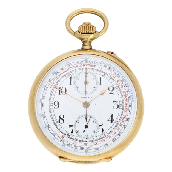 Swiss 18 carat gold lever chronograph with counter Circa 1915 Swiss 18 carat gold lever chronograph with counter Circa 1915