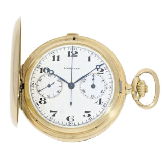 High-quality Swiss gold hunting cased lever chronograph Circa 1932