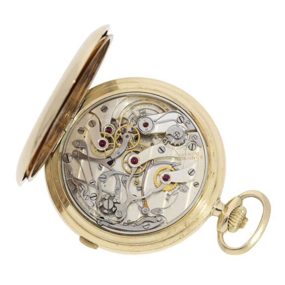 High-quality Swiss gold hunting cased lever chronograph Circa 1932 High-quality Swiss gold hunting cased lever chronograph Circa 1932