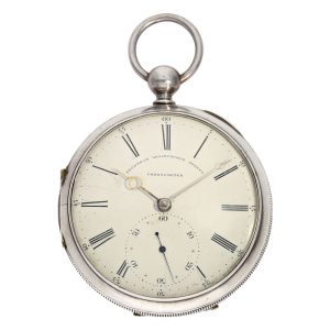 Interesting English silver pair-cased pocket chronometer Circa 1820