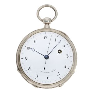 Swiss silver jumping center seconds duplex watch Circa 1800