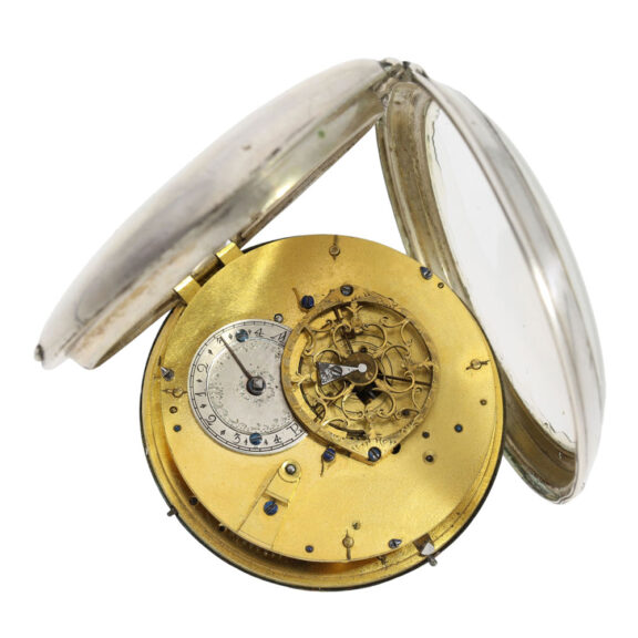 French silver open faced verge calendar watch Circa 1780 French silver open faced verge calendar watch Circa 1780